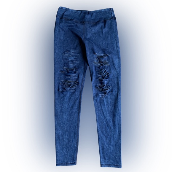 white birch Pants - NWOT White Birch Denim Distressed Leggings L